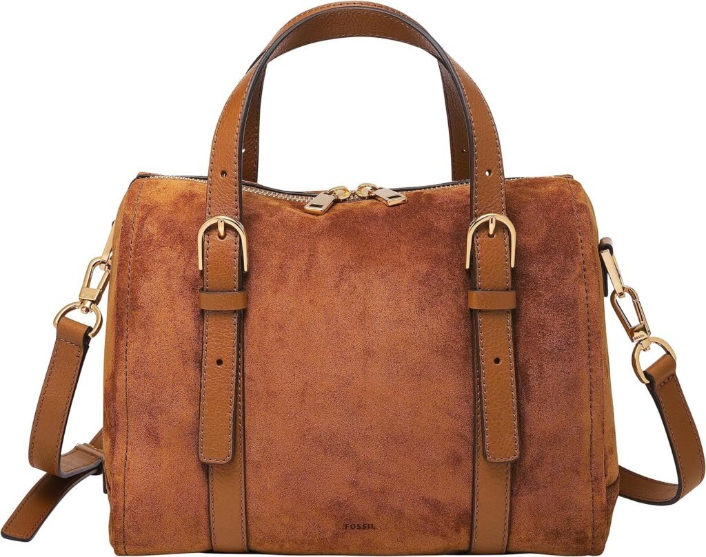 Fossil Womens Carlie Leather Satchel Purse Handbag for Women