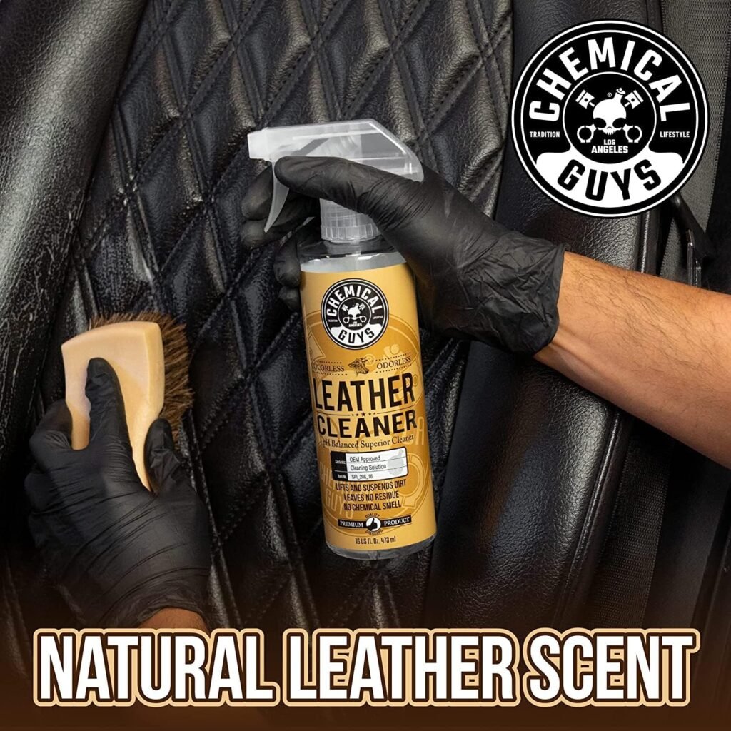 Chemical Guys SPI_109_16A Leather Cleaner and Conditioner Complete Leather Care Kit (16 oz) (2 Items) with Premium Grade Microfiber Applicator, Blue (Pack of 2)