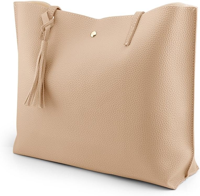 OCT17 Women Large Tote Bag - Tassels Faux Leather Shoulder Handbags, Fashion Ladies Purses Satchel Messenger Bags